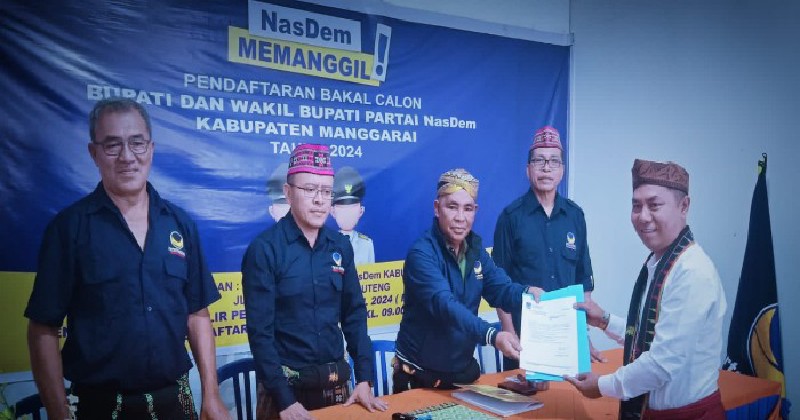 Thomas Dohu Orang Pertama yang Daftar Calon Bupati di Partai NasDem Manggarai
